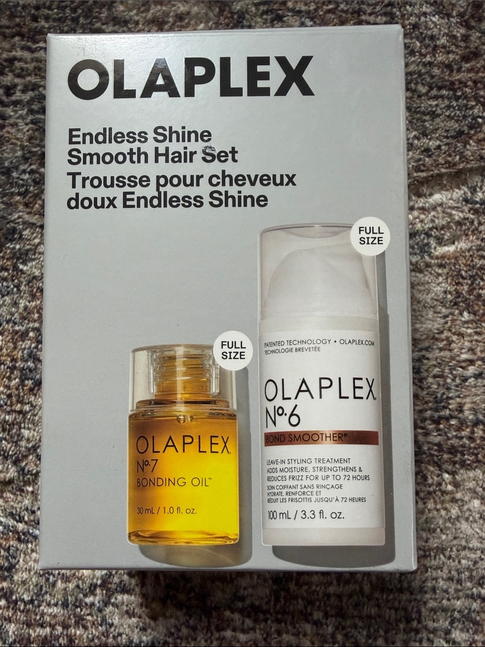 OLAPLEX No.7 Bonding Oil & No.6 Bond Smoother Set - White & Gold